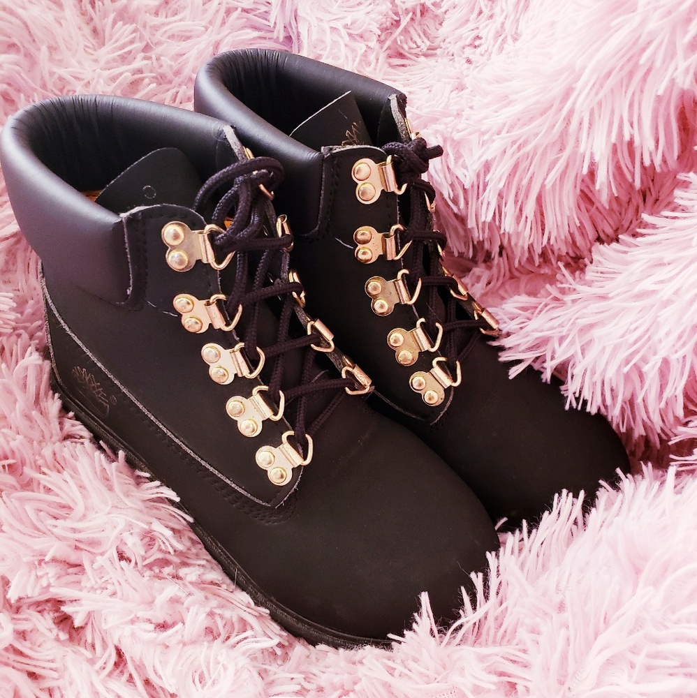 Black and Gold Timberland Boots